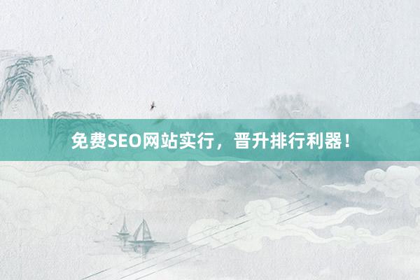 免费SEO网站实行，晋升排行利器！